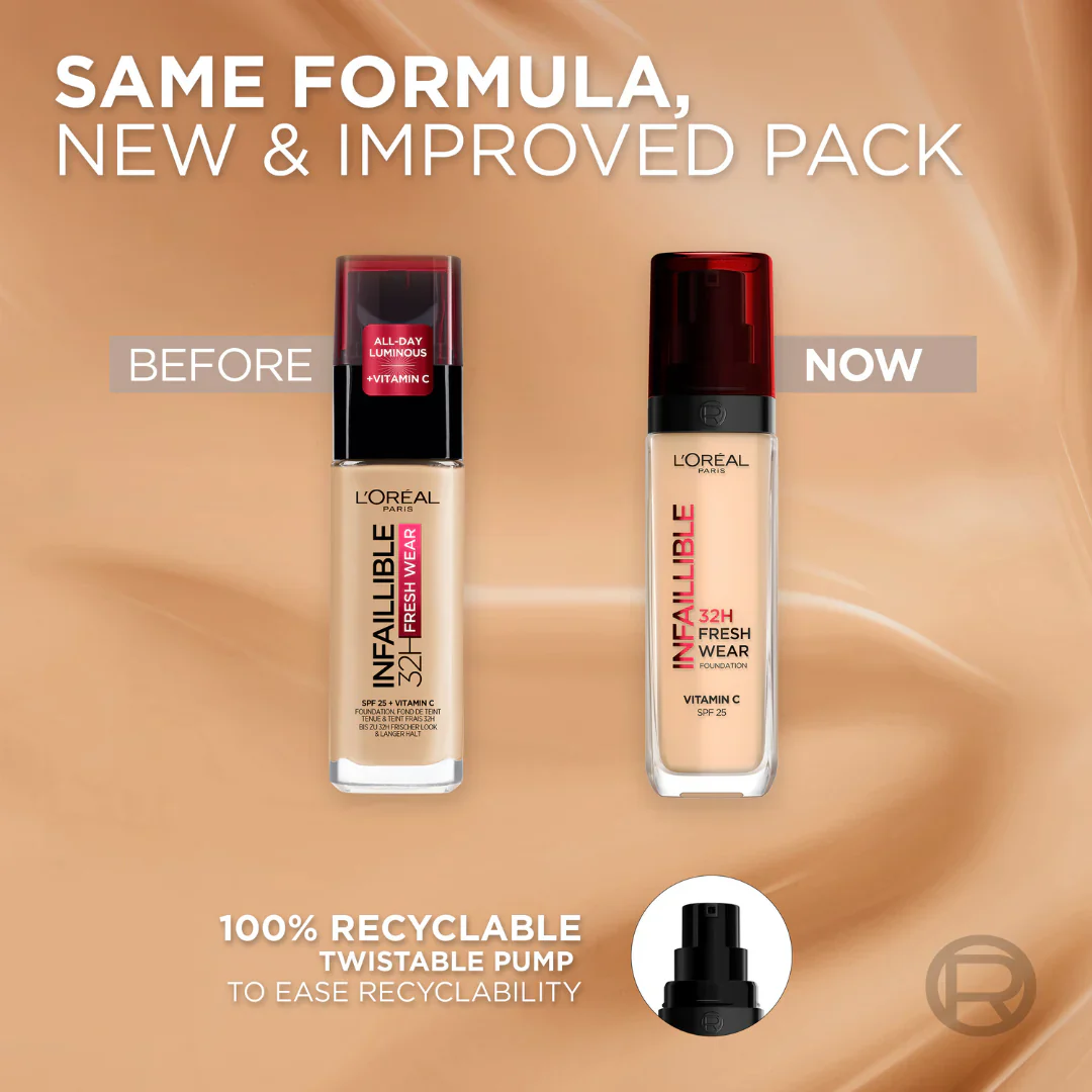 L’Oréal Paris Makeup Infaillible 32H Freshwear Liquid Foundation, Vitamin C,  SPF25L’Oréal Paris Makeup Infaillible 32H Freshwear Liquid Foundation, Vitamin C,  SPF25 - 250 Sable Eclat/R - Image 6