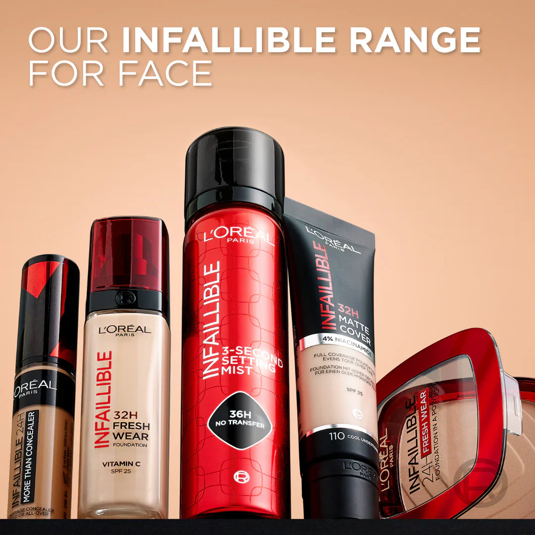 L’Oréal Paris Makeup Infaillible 32H Freshwear Liquid Foundation, Vitamin C,  SPF25L’Oréal Paris Makeup Infaillible 32H Freshwear Liquid Foundation, Vitamin C,  SPF25 - 250 Sable Eclat/R - Image 9