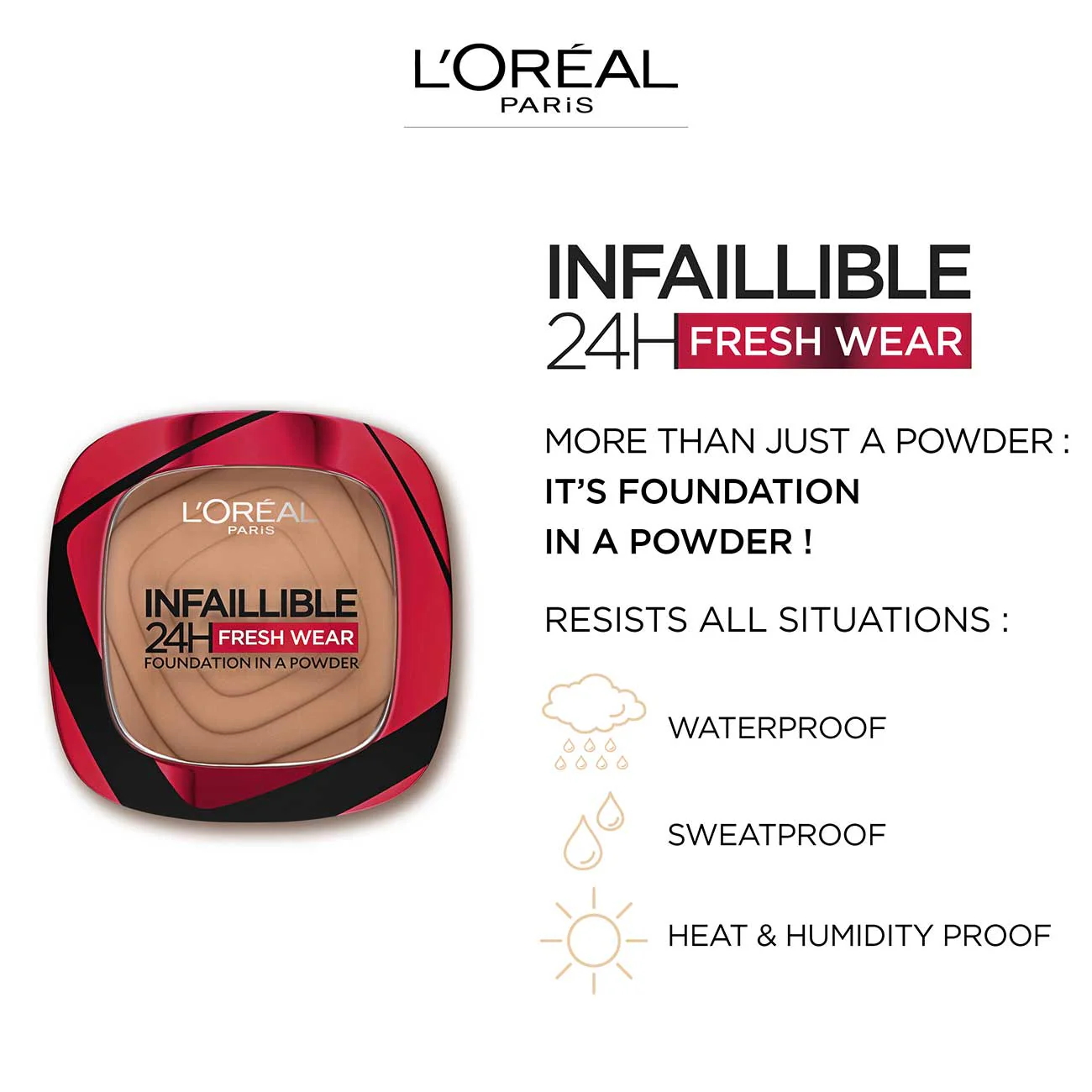 Infaillible Up to 24H Fresh Wear Foundation in a Powder- Waterproof, Heatproof, Sweatproof - Image 8