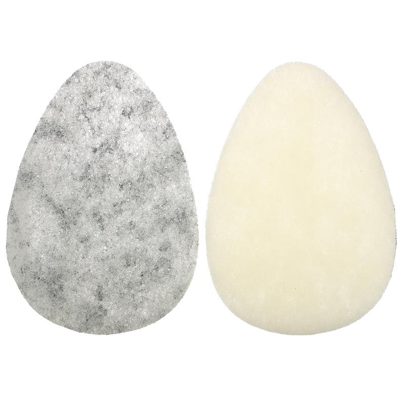 Infused Facial Sponges Rose Petal + Bamboo Charcoal 2 Sponges - Image 2