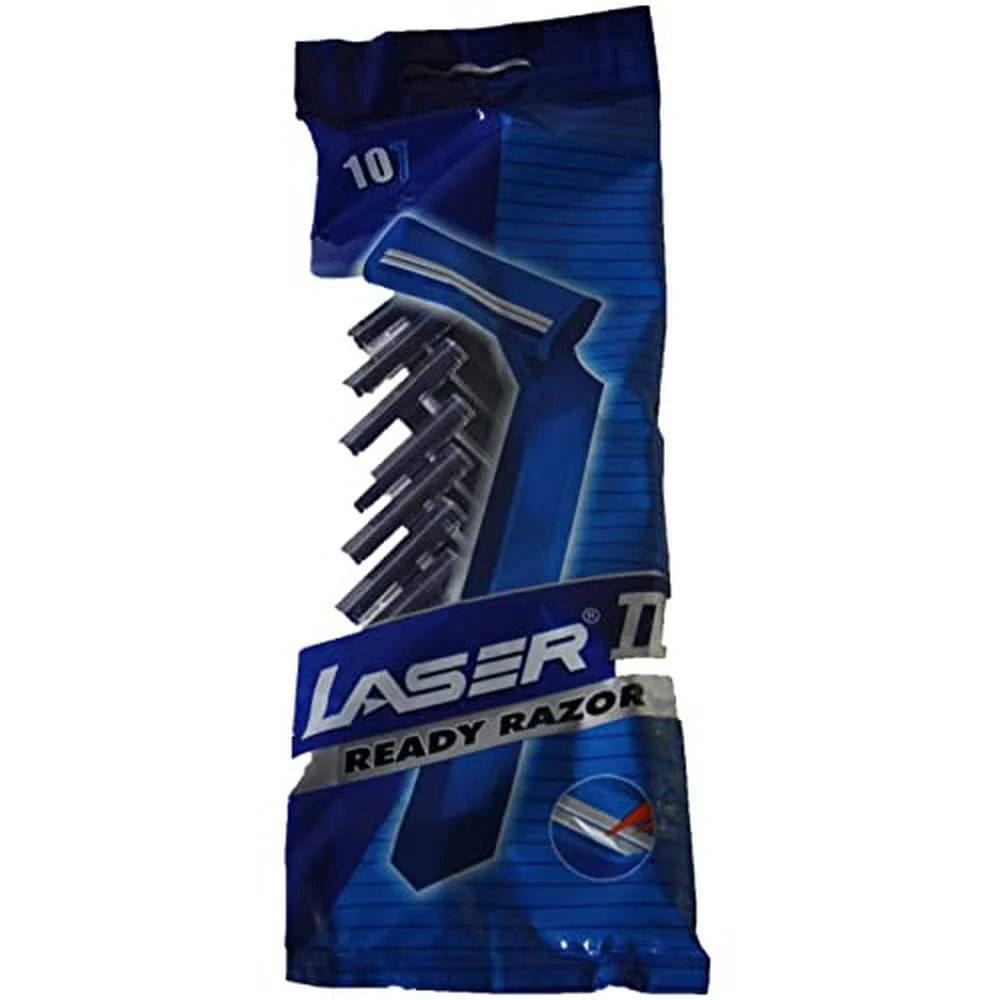 Laser II disposable 2-blade shaver for men 10 pieces