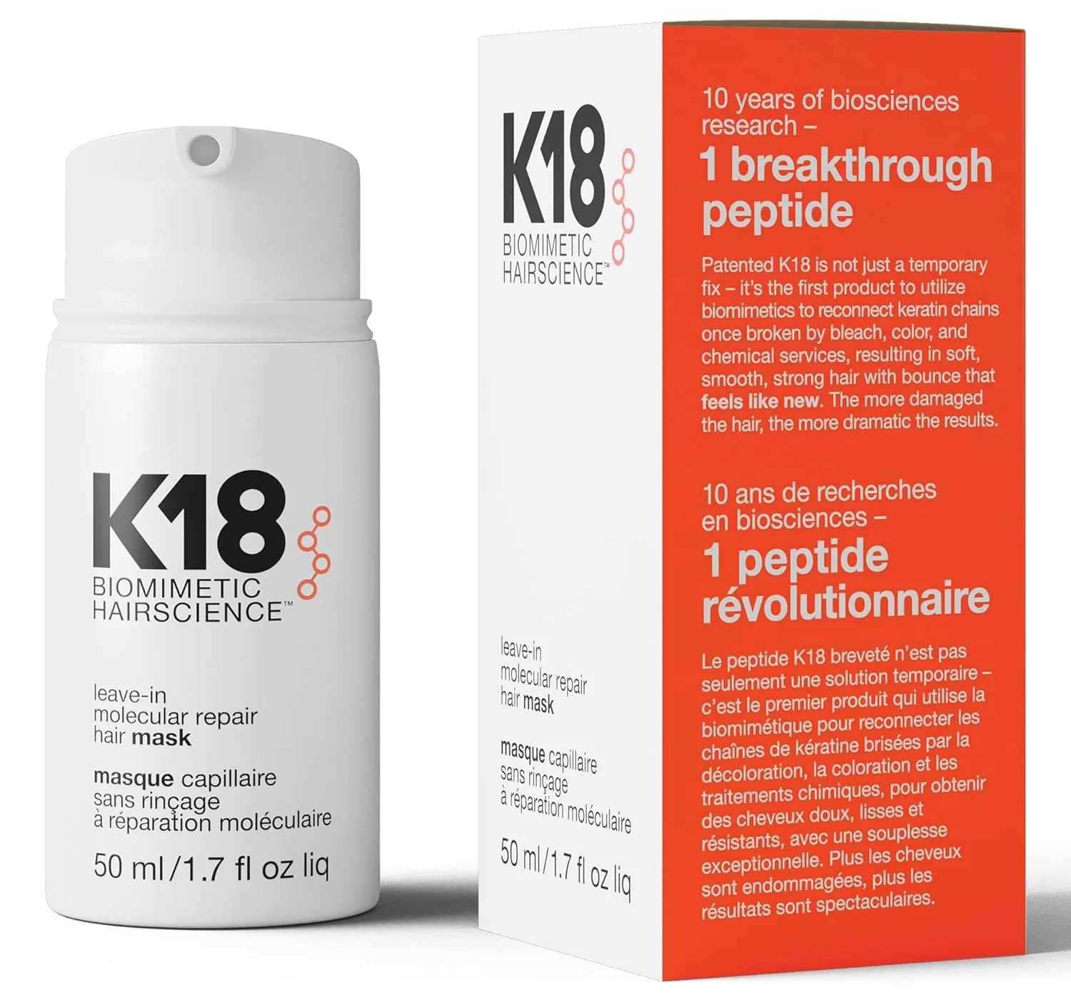 Leave-In Molecular Hair Mask - Repairs Dry or Damaged Hair