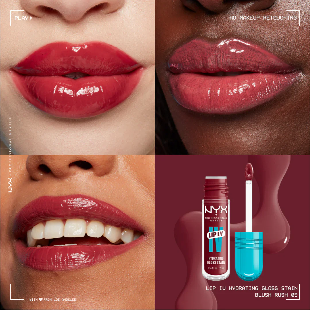 Lip IV Hydrating Gloss Stain, Lip Gloss, Up to 12HR Hydration, High Pigment, Wet Shine Finish - Image 2