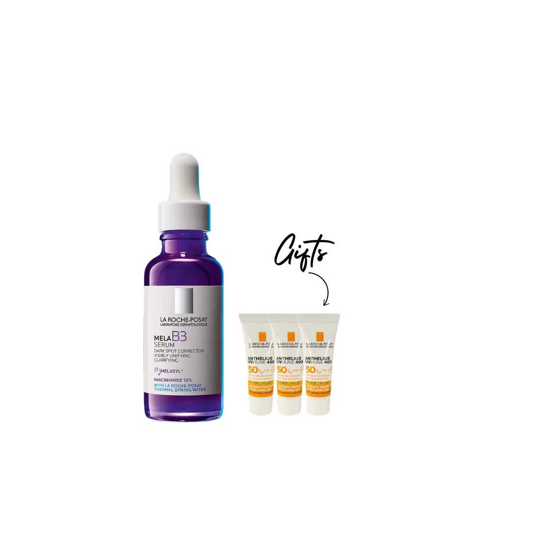 Mela B3 anti-dark spots concentrate serum with Niacinamide + Gifts