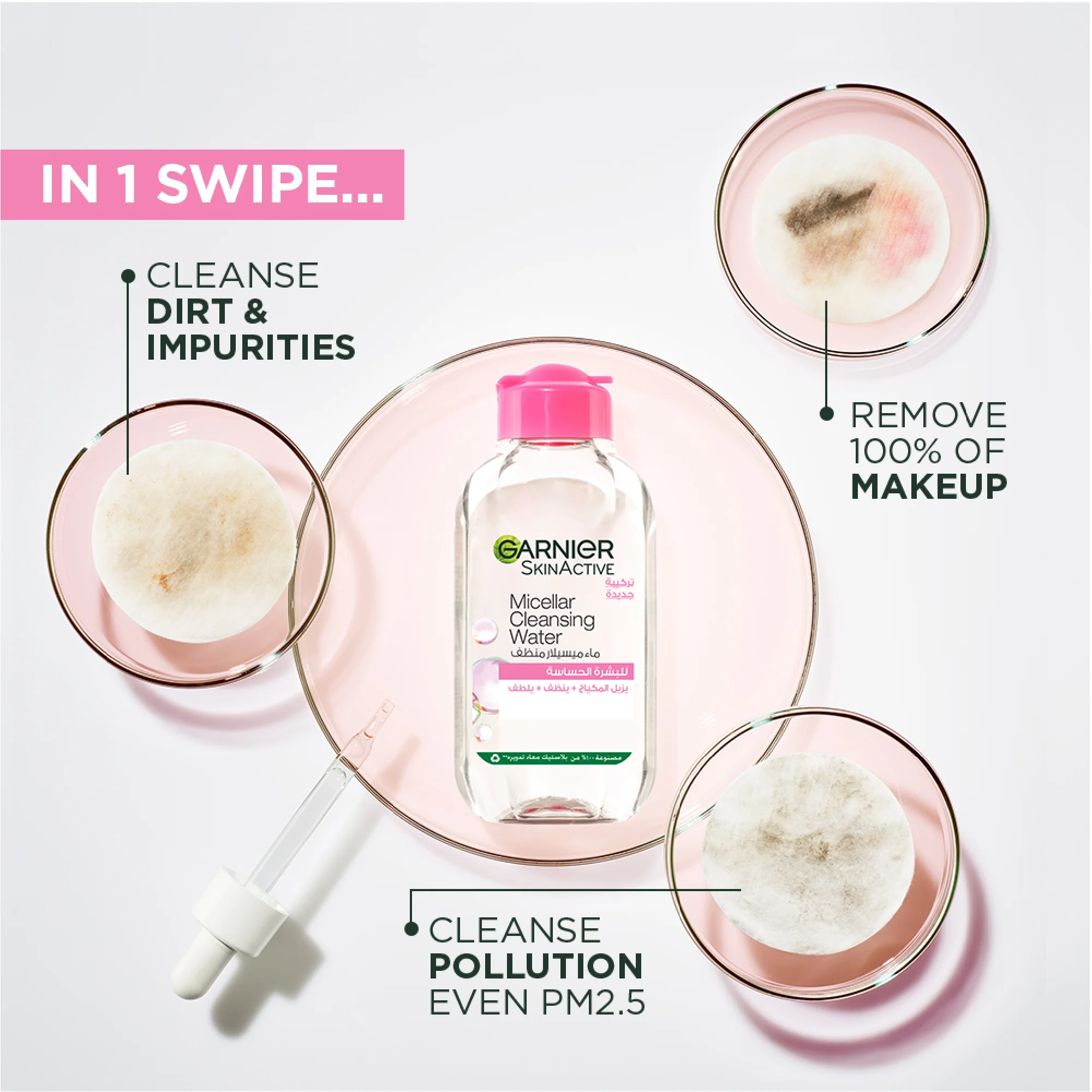 Micellar Water Facial Cleanser and Makeup Remover Pink for Sensitive Skin - Image 4