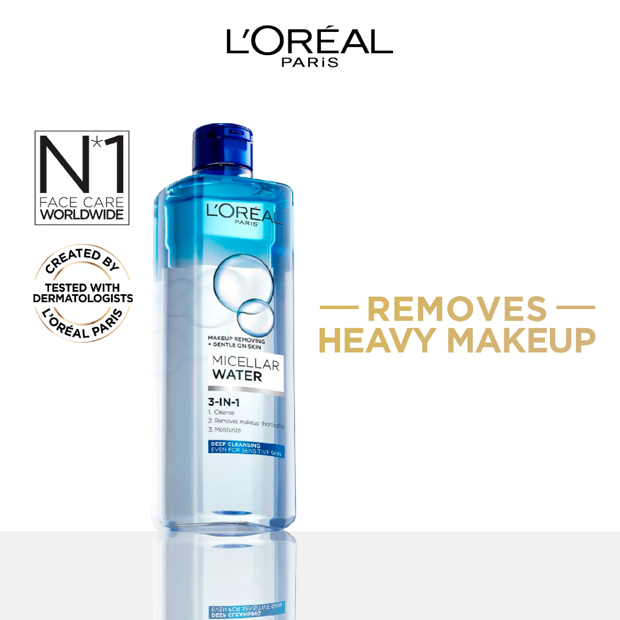 3-in-1 Bi-Phase Micellar Water, Deeply Cleanse, Remove Water Proof Makeup and Soothe, for All Skin Types and Sensitive Skin - Image 2