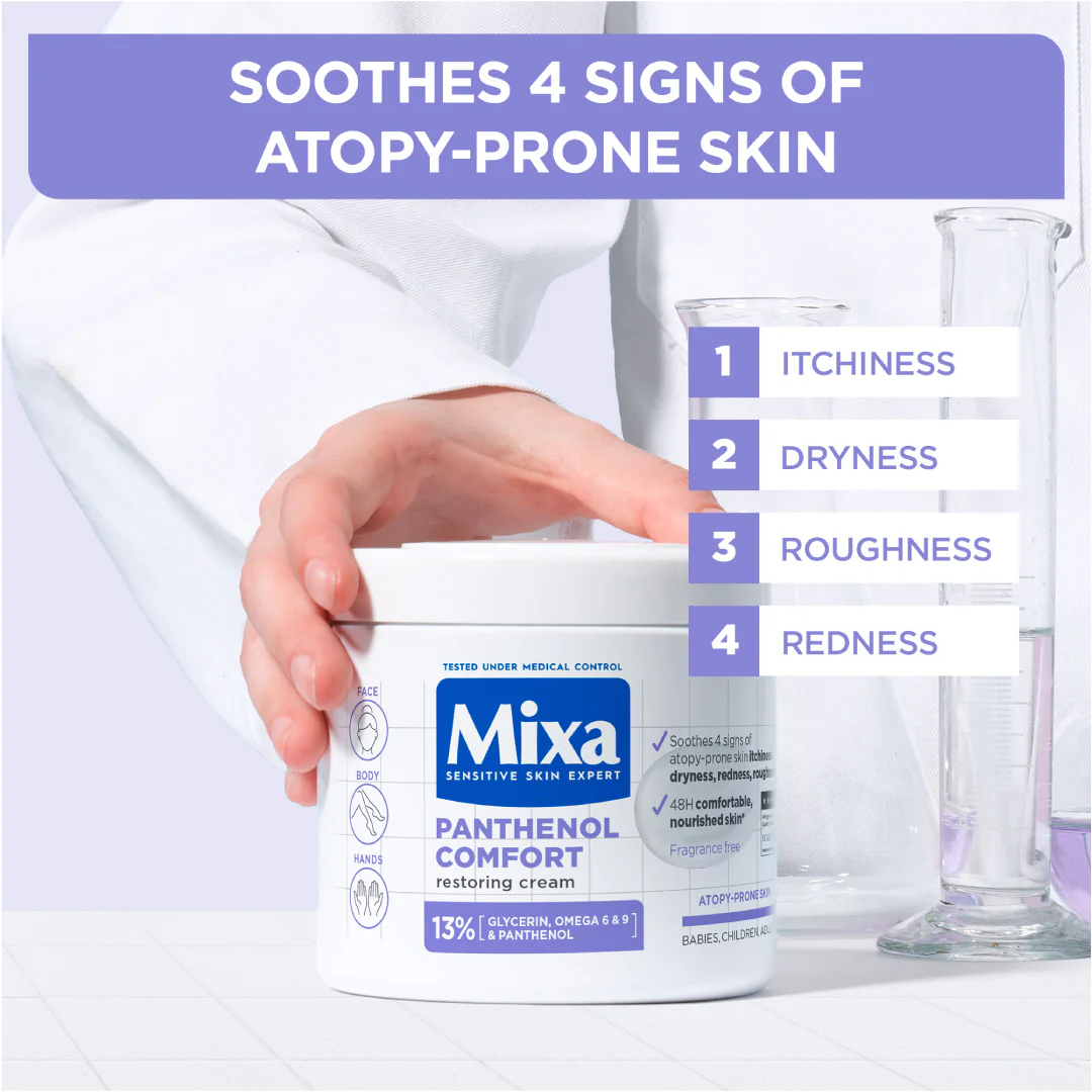 Panthenol Comfort Cream Jar - Anti-Scratching Cream - For Dry Skin, Atopy Prone Skin and Eczema - For Face, Hands & Body - Image 3