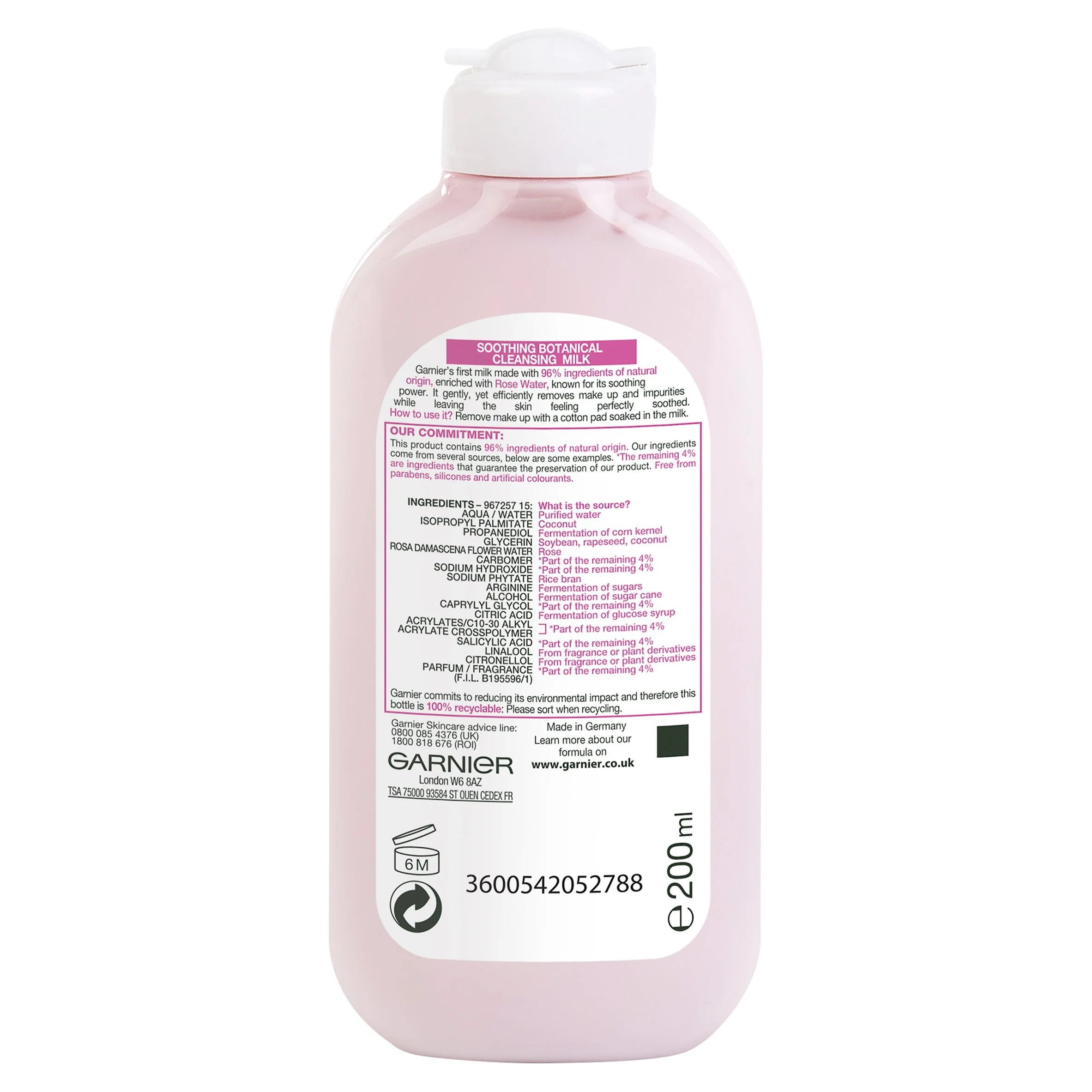 Natural Rose Water Cleansing Milk Sensitive Skin - Image 2