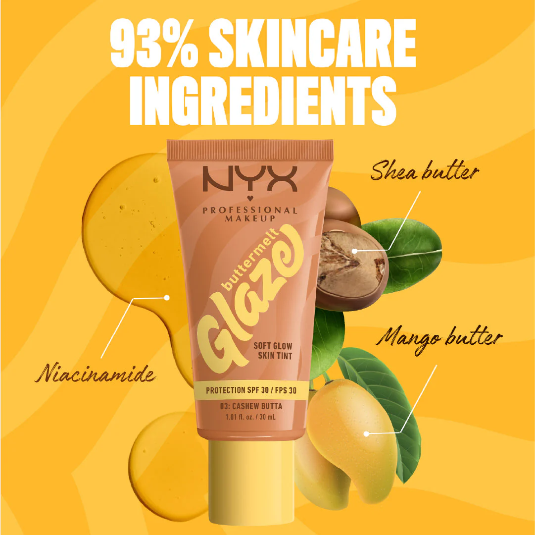 Buttermelt Glaze Soft Glow Skin Tint SPF30, Foundation, 12H Wear - Image 3