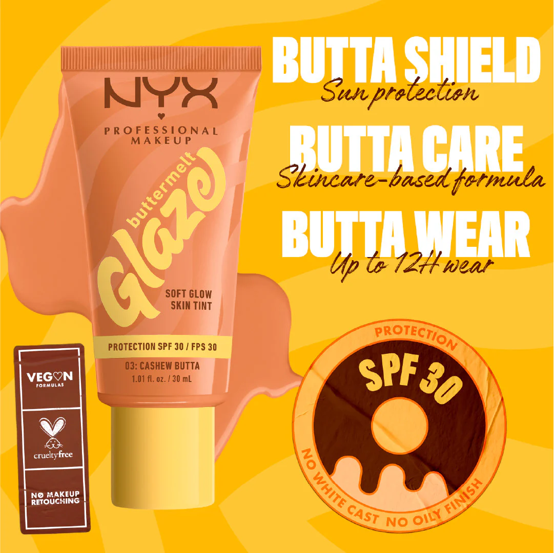 Buttermelt Glaze Soft Glow Skin Tint SPF30, Foundation, 12H Wear - Image 4