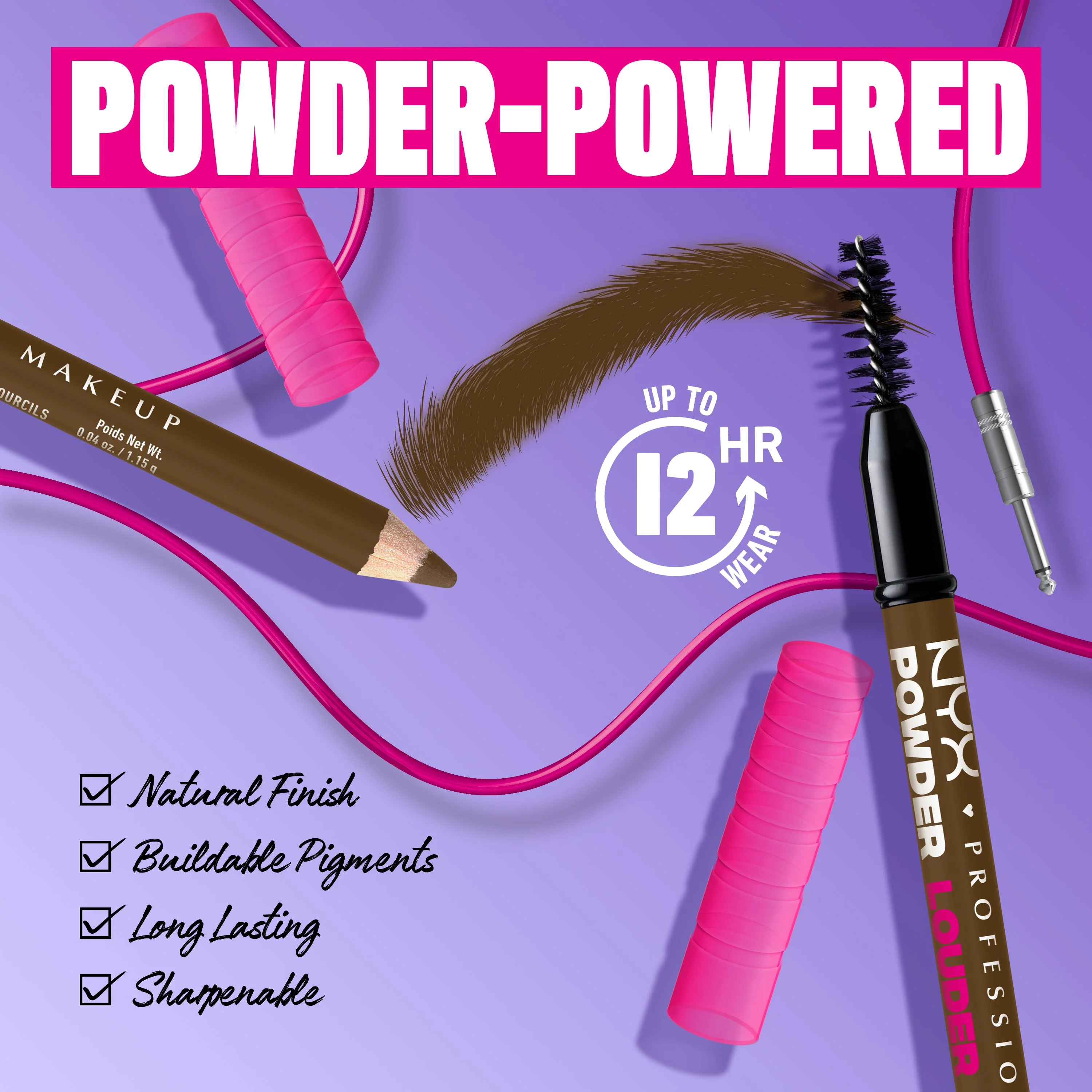 Powder Louder, Brow Pencil, 12Hr Wear, Buildable Micro-Fibers - Image 21