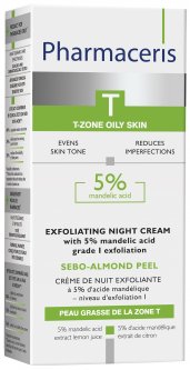 Pharmaceris T Sebo Almond Peel Exfoliating Night Cream 5% Acne Almond 50ml