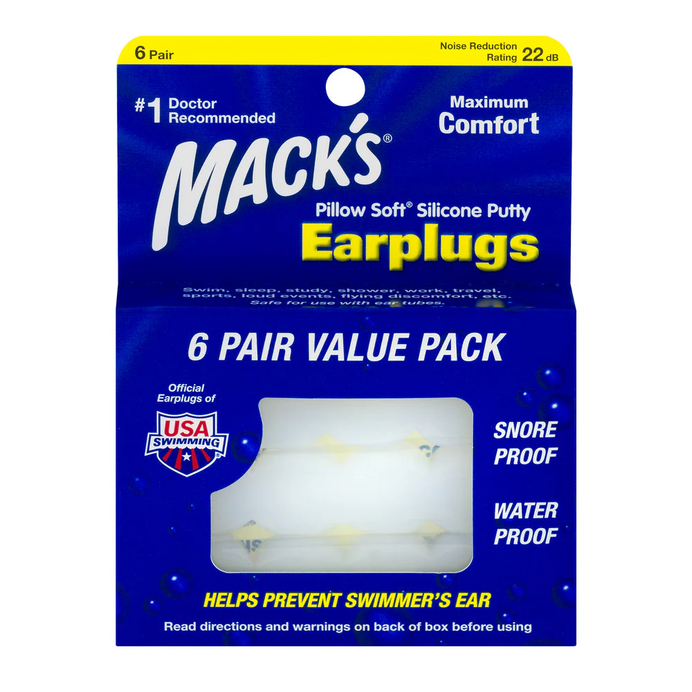 Pillow Soft Earplugs White 6 Pairs