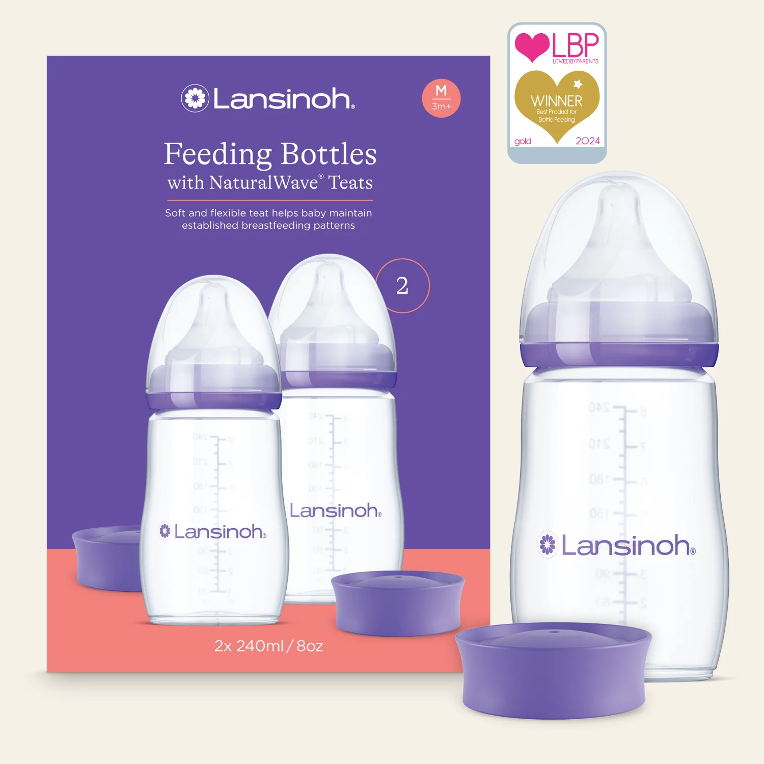 Plastic Feeding Bottles with NaturalWave Teat X 2 - Image 2