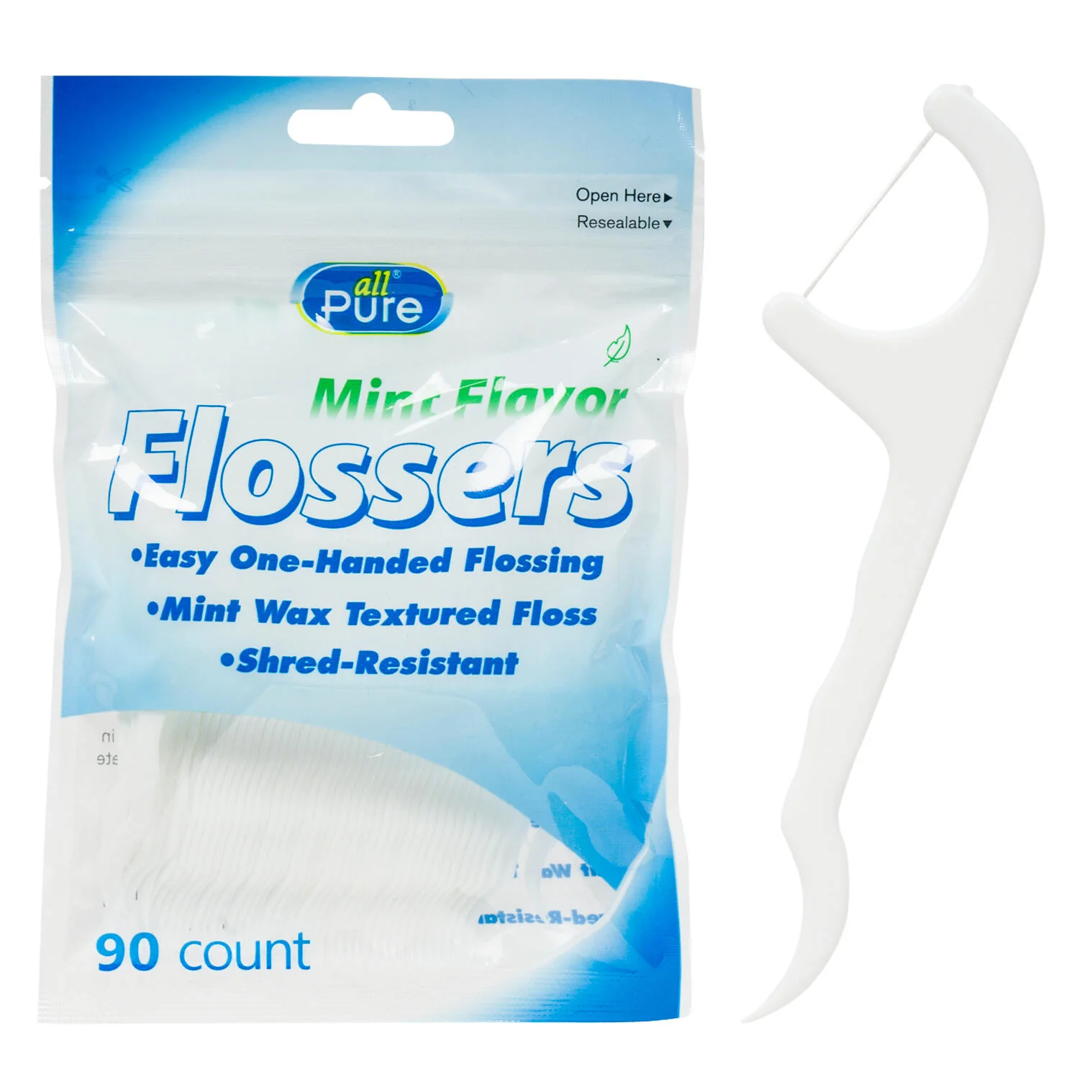 Plastic Floss Picks- White