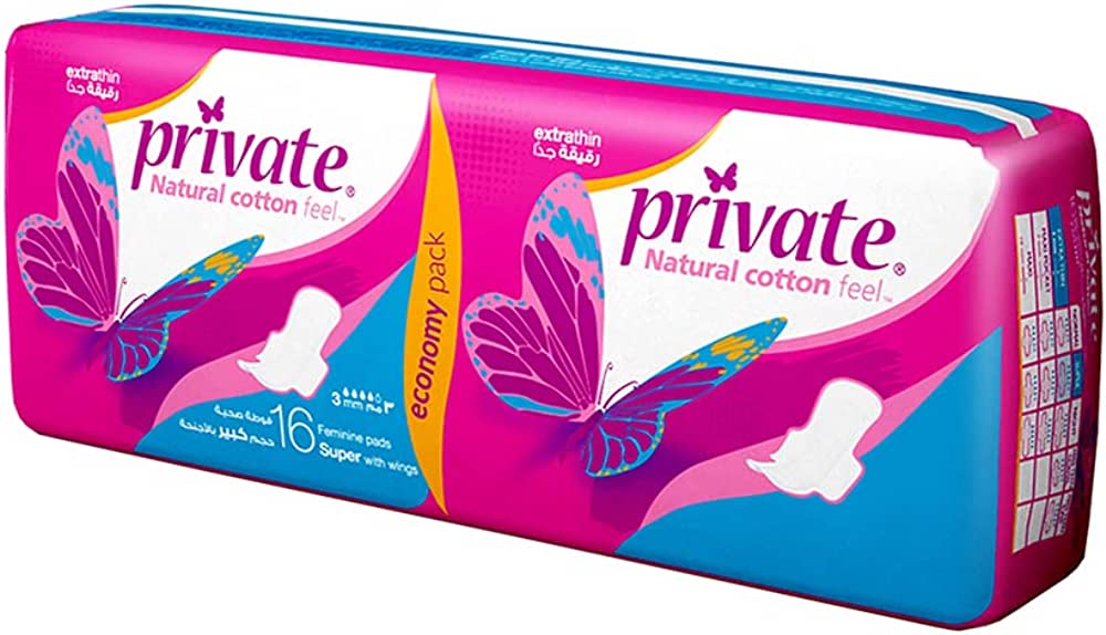 Private Extra Thin With Wings Super Pads 16's - Image 3