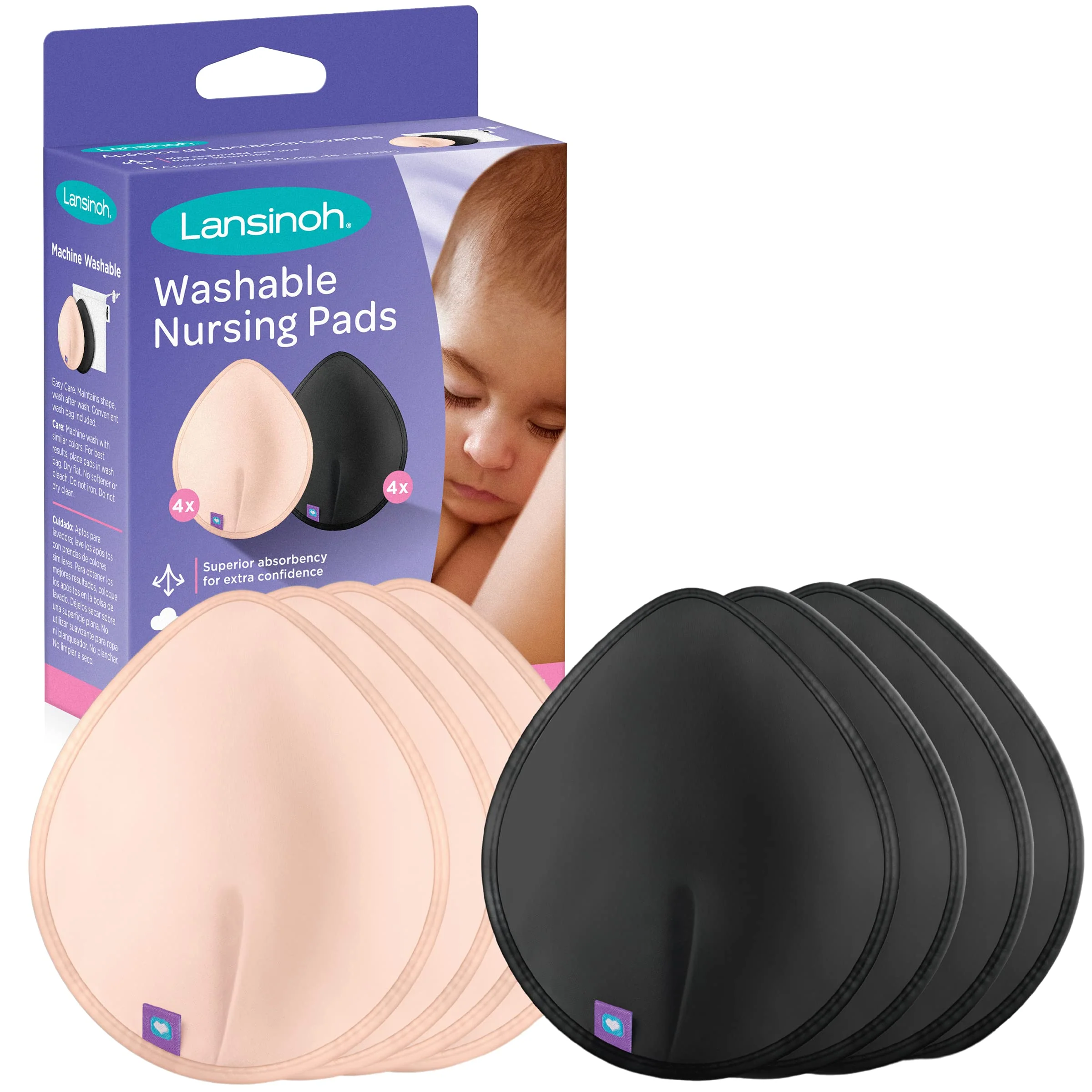 Reusable Nursing Pads for Breastfeeding Mothers, 8 Washable Pads