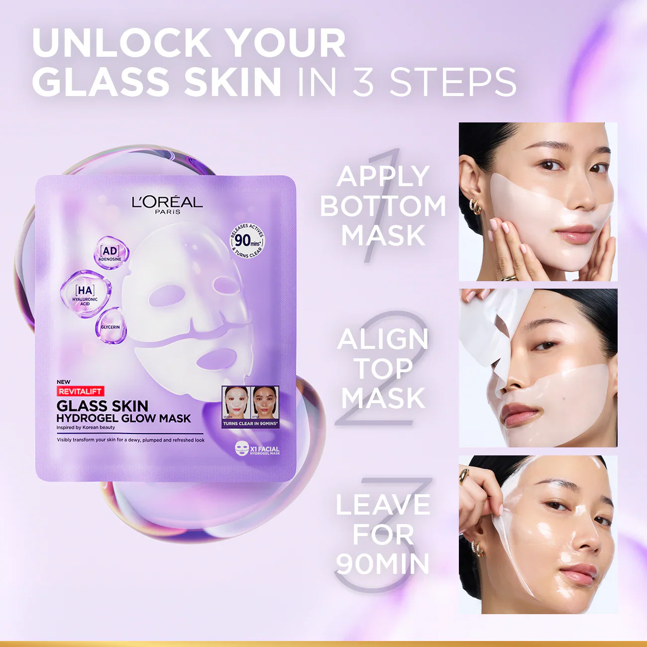 Revitalift Glass Skin Hydrogel Glow Mask, Transform Your Skin For A Dewy, Plumped, Glass Skin In Only 90 Minutes - Image 7