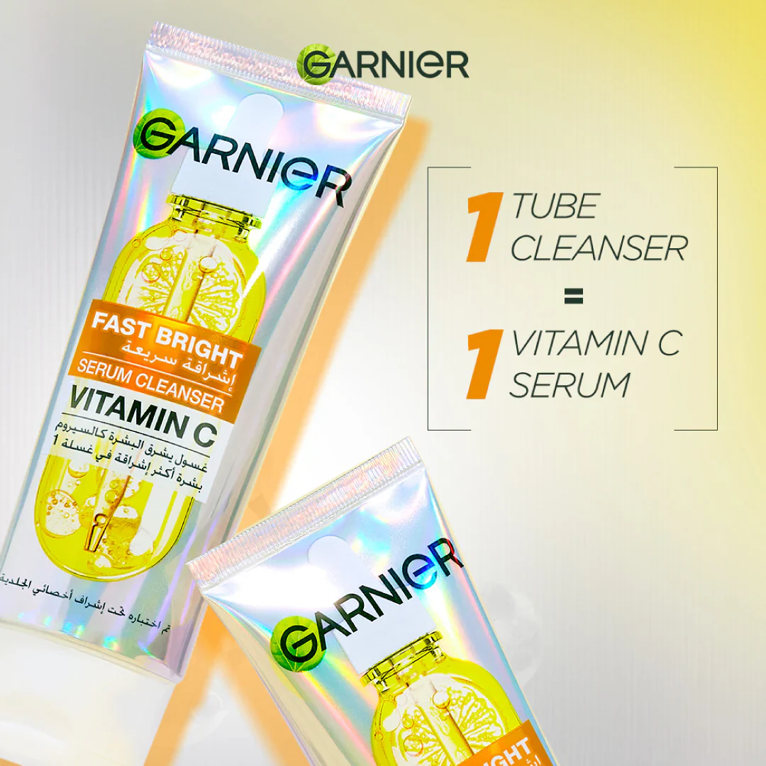 Garnier Fast Bright Serum Cleanser - Dual Action Foam Cleanser, Brightens in 1 Wash - For All Skin Types, Even Sensitive Skin - 100 ml - Image 6