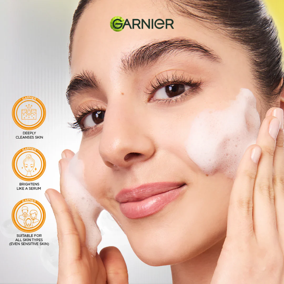 Garnier Fast Bright Serum Cleanser - Dual Action Foam Cleanser, Brightens in 1 Wash - For All Skin Types, Even Sensitive Skin - 100 ml - Image 8