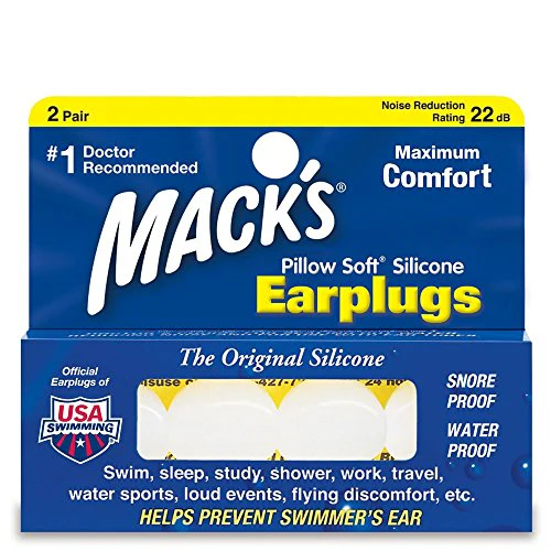 Soft Silicone Earplugs White 2 Pair