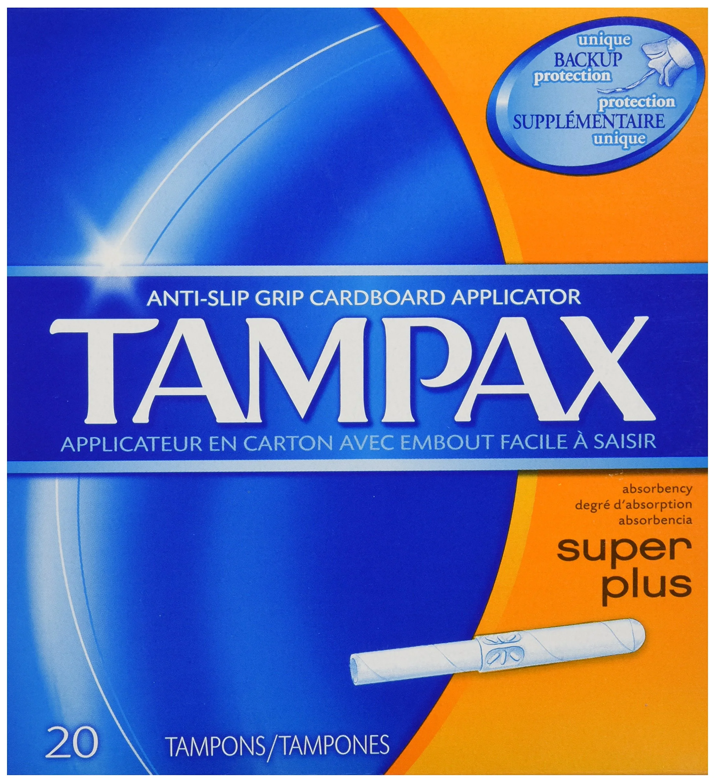 Super Plus Tampons with Cardboard Applicator 20 Count