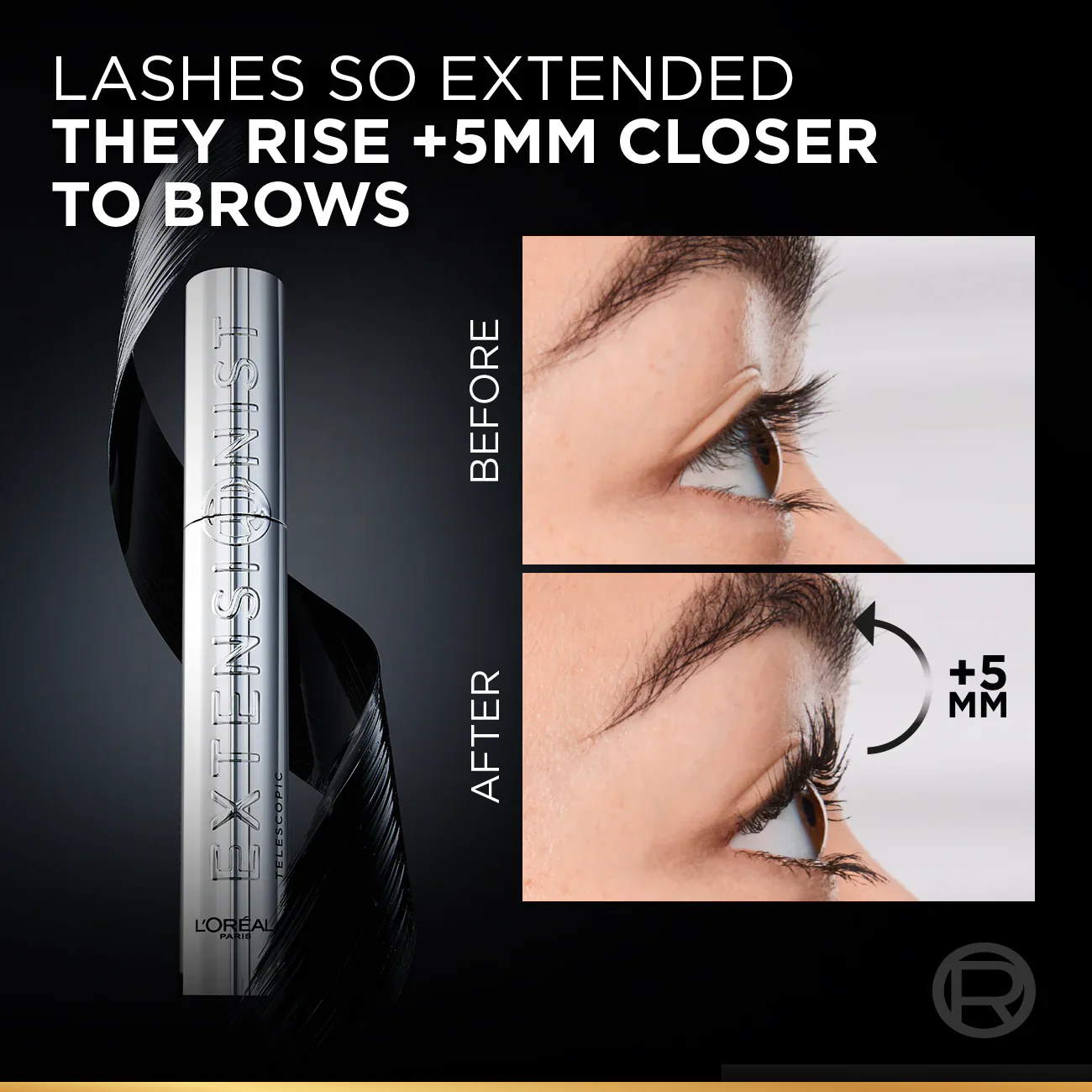Telescopic Extensionist Mascara for 24H Long-Lasting Curl, Volume, and Exceptional Lengthening Eyelashes with Eyelash-Extension Effect - Image 4