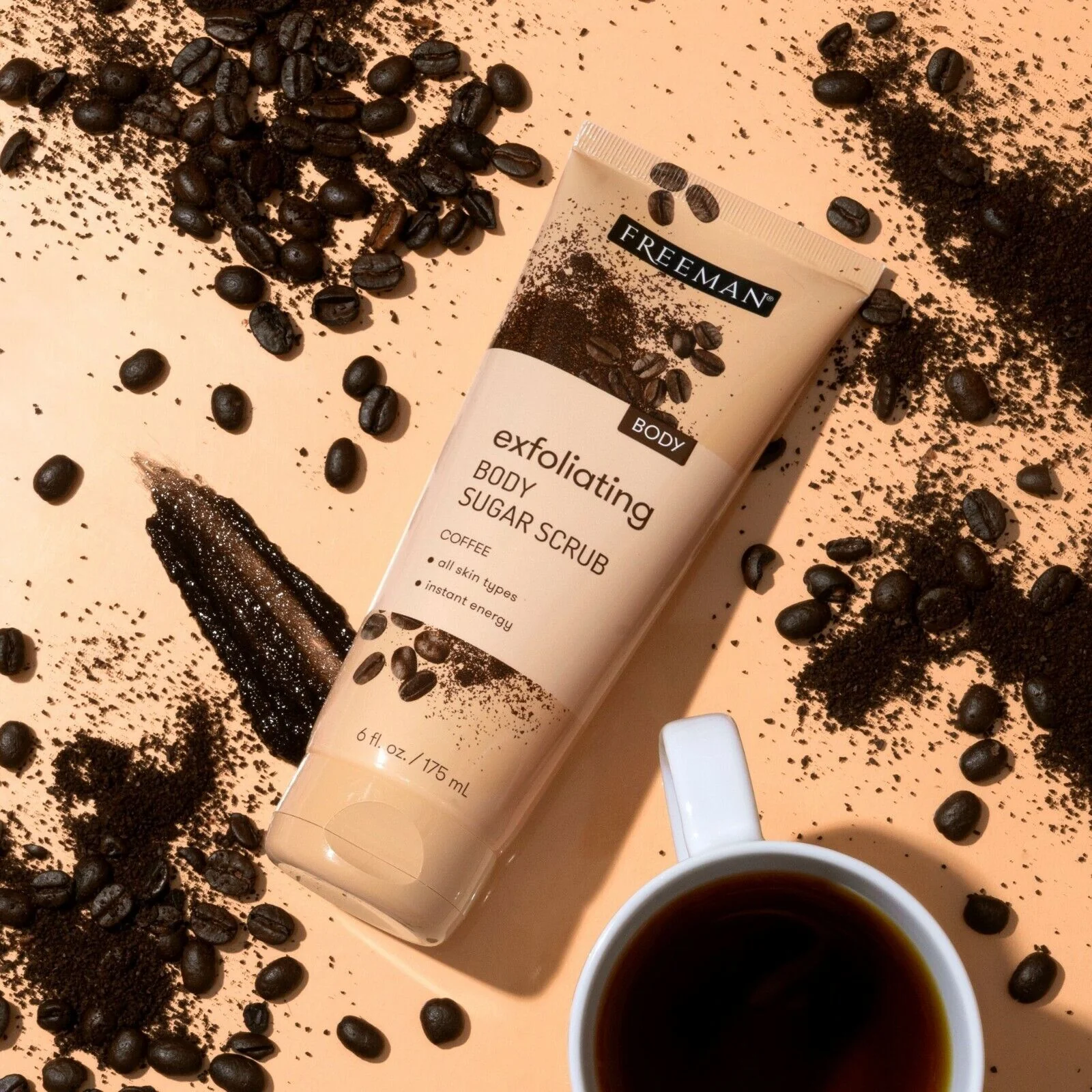 Tube Exfoliating Coffee Body Sugar Scrub 175ml - Image 3