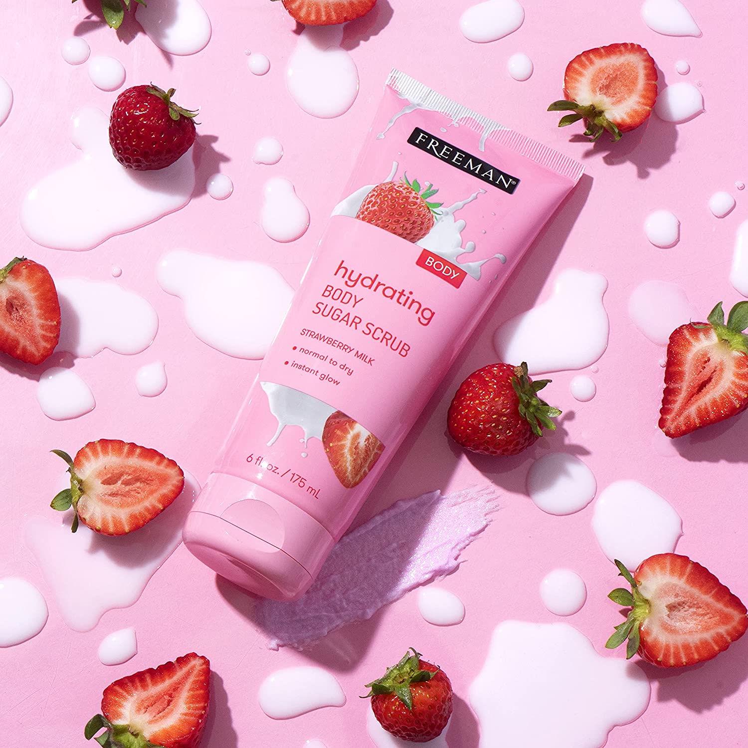Tube Hydrating Strawberry Milk Body Sugar Scrub 175ml - Image 2