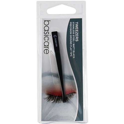 Tweezers Matt Black Flat Tips