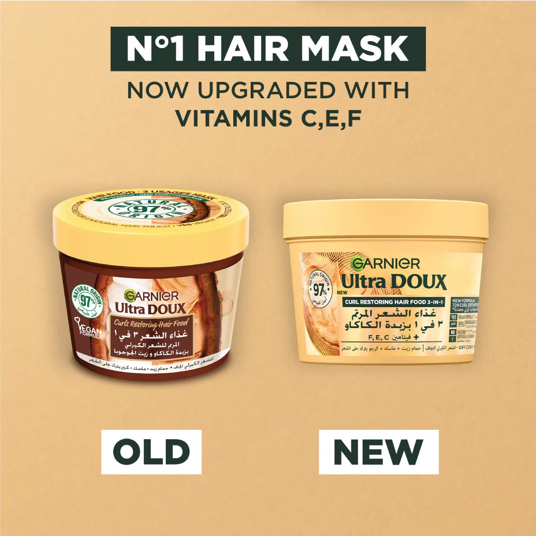 Ultra Doux Vegan Hair Food Cocoa Butter & Jojoba Oil 3-In-1 Treatment Mask for Curly Hair - Image 3