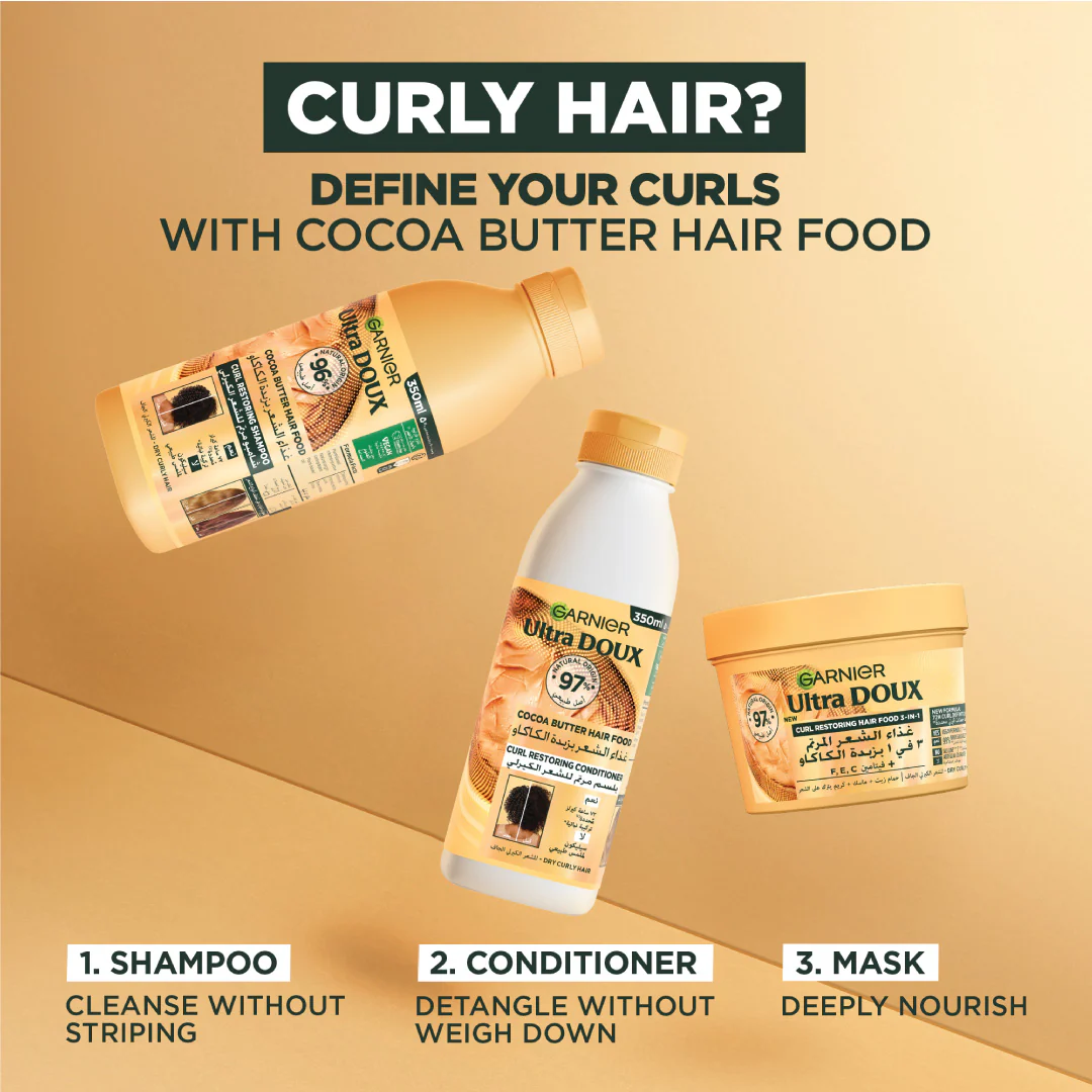 Ultra Doux Vegan Hair Food Cocoa Butter & Jojoba Oil 3-In-1 Treatment Mask for Curly Hair - Image 8