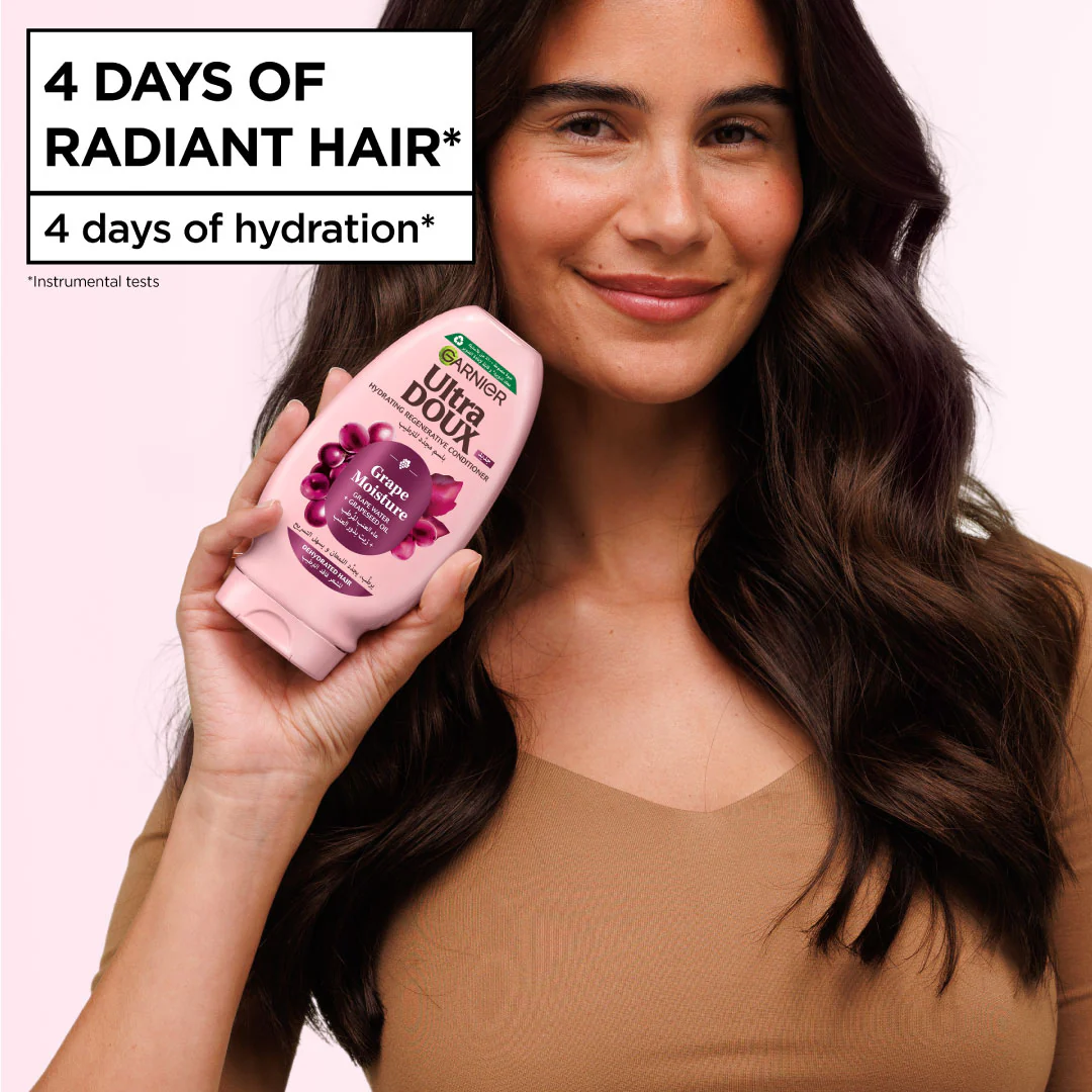 Ultra Doux Grape Moisture - Hydrating Regenerative Conditioner for Dehydrated Hair. Hydrating Grape Water + Antioxidant Grapeseed Oil - - Paraben-Free, Vegan, Cruelty-Free - Image 6