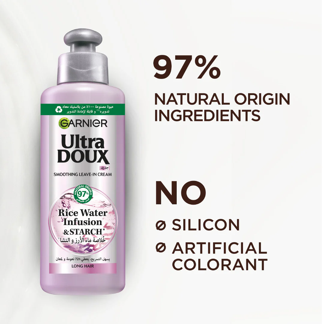 Ultra Doux Rice Water Infusion & Starch Leave In Cream for Long Hair - Image 7