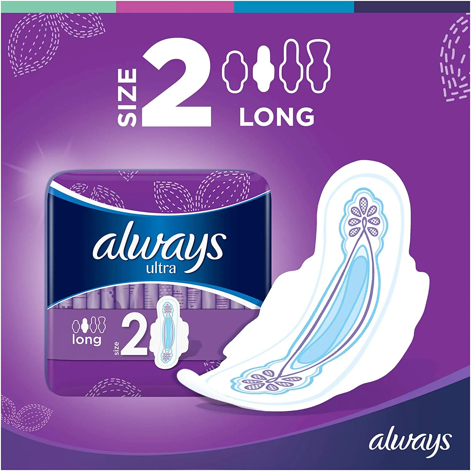 Ultra Long Sanitary Towels Wings 12 Pads (Size 2) - Image 3