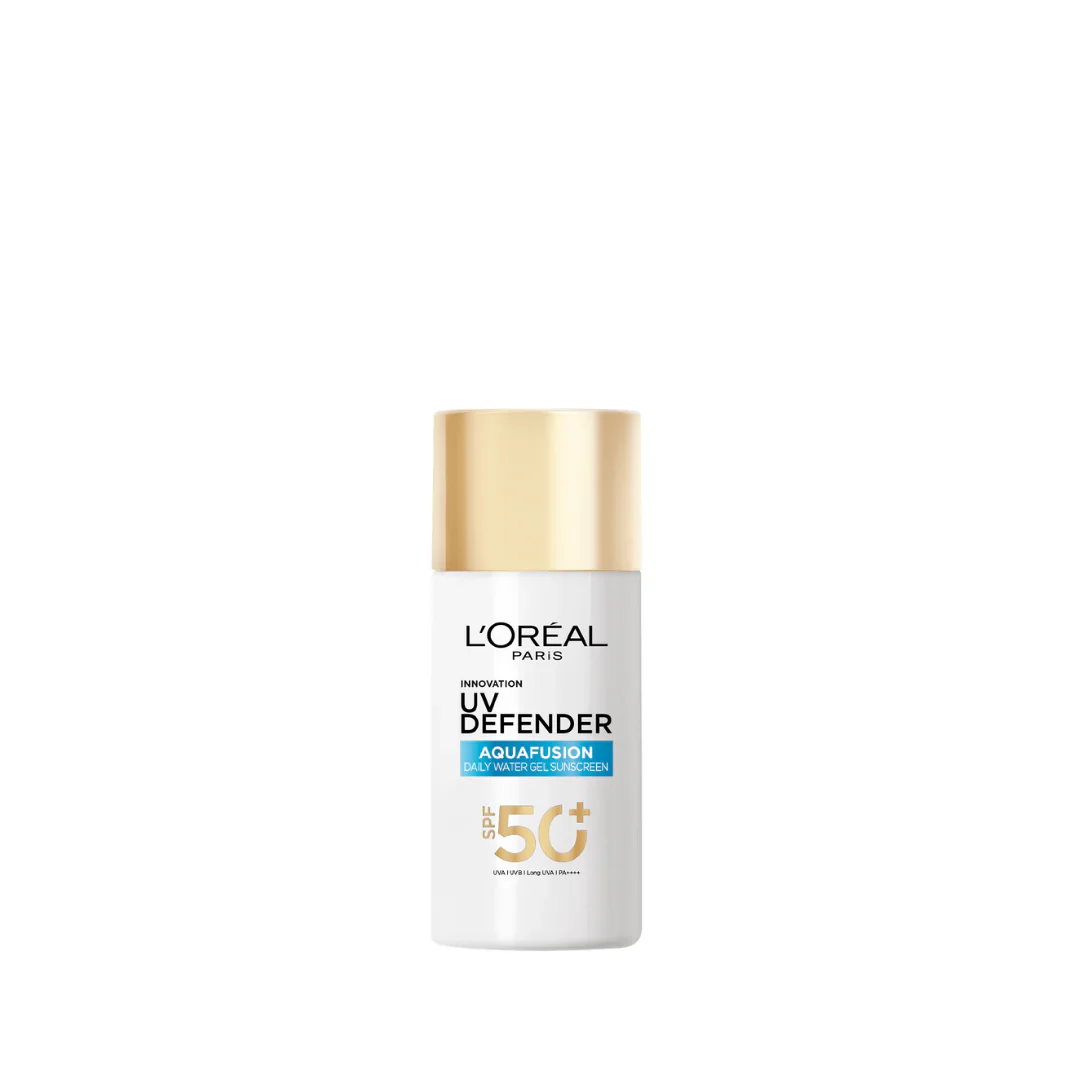 UV Defender, Aquafusion Daily Water Gel Sunscreen, SPF50+ PA++++, Defends from all UV aging signs, Absorbs in 3 Seconds, 50ml