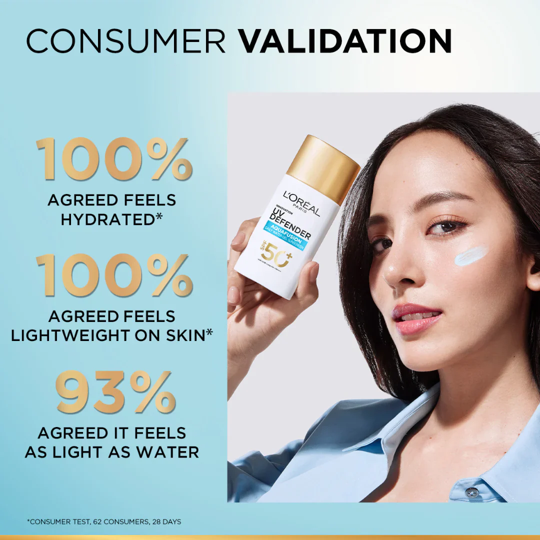 UV Defender, Aquafusion Daily Water Gel Sunscreen, SPF50+ PA++++, Defends from all UV aging signs, Absorbs in 3 Seconds, 50ml - Image 6