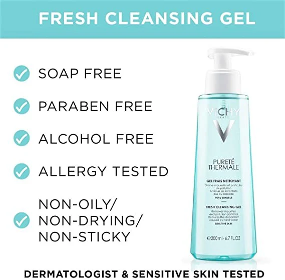 Vichy Purete Thermale Fresh Cleansing Gel for Normal/Combination Skin With Vitamin B5 - Image 3